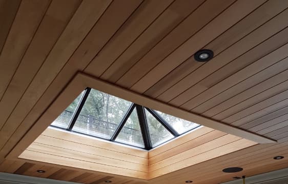 A brand new skylight installation