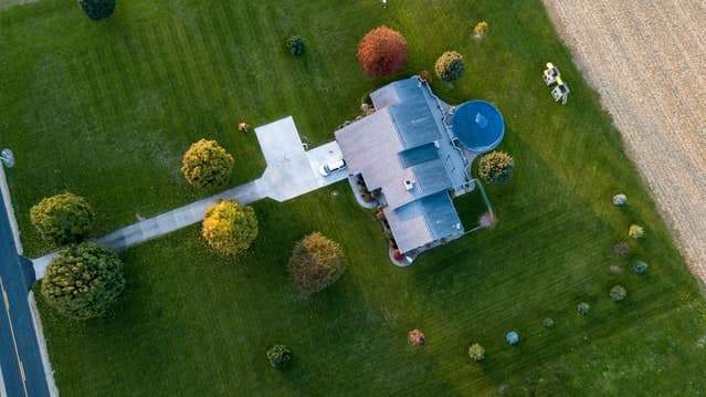 roof replaced from an aerial view