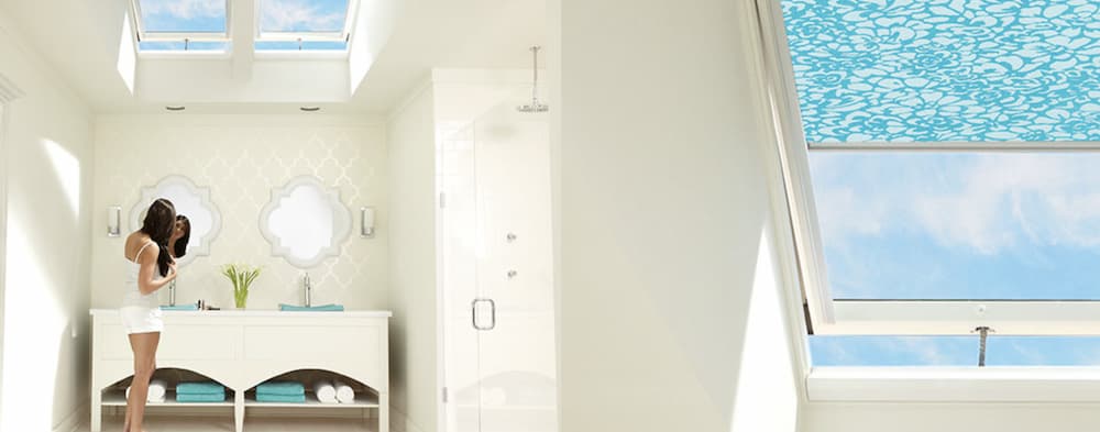 skylight installed in bedroom bathroom