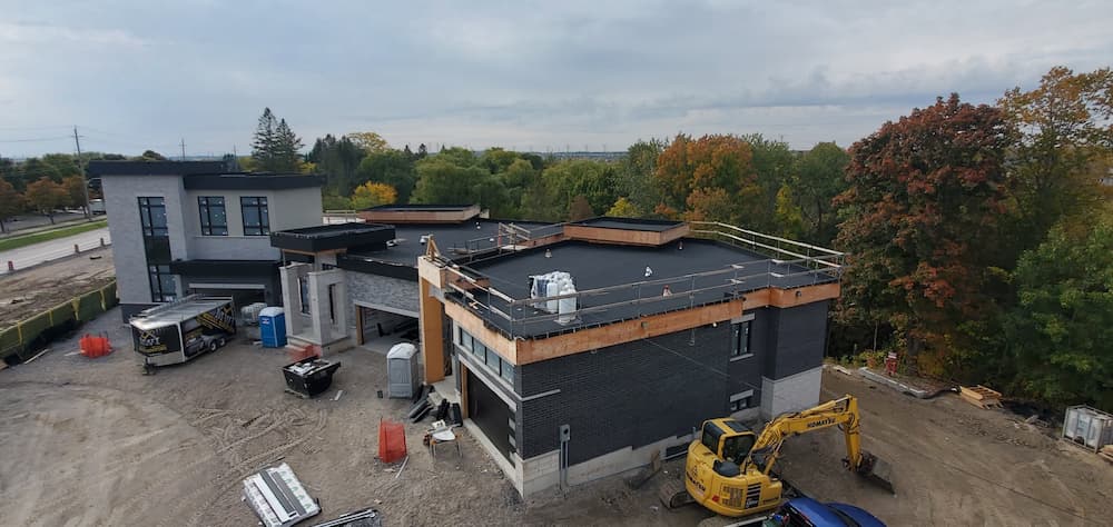 commercial torch on flat roofing in ajax