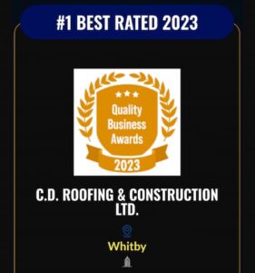 best roofing in Whitby award