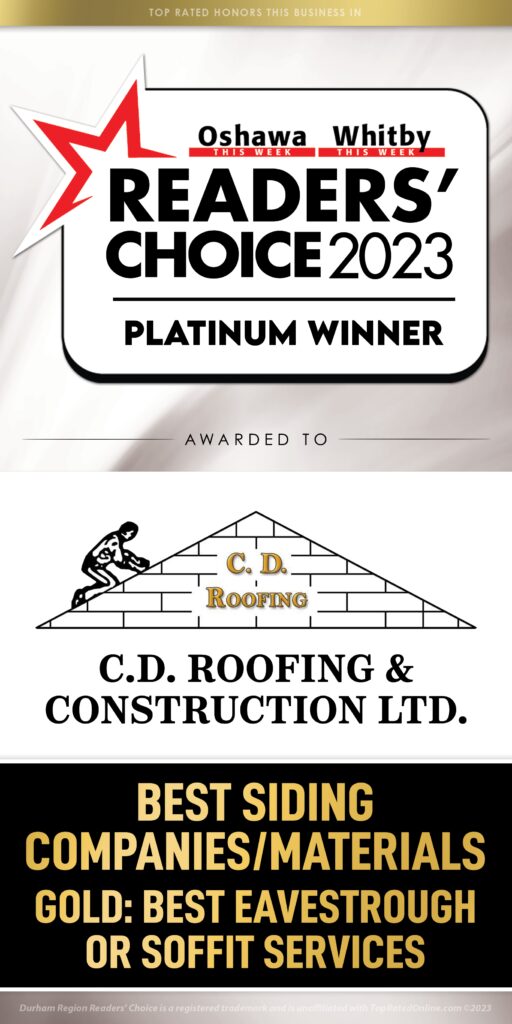 best roofing Company in Whitby Award by readers Choice