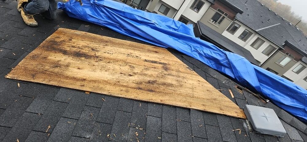 Emergency roof repair on Pickering townhome — CD Roofing & Construction Ltd.