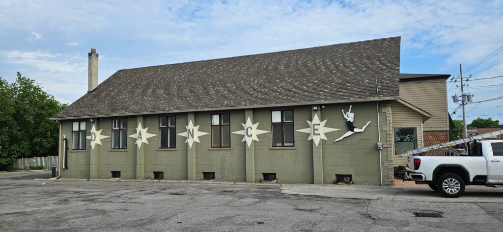 Replaced roof on a dance school building in Whitby, Ontario