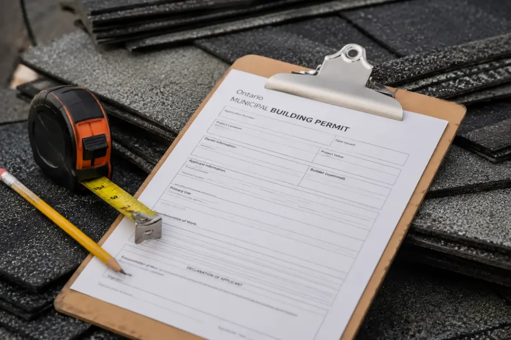 building permit for roof replacement whitby ontario